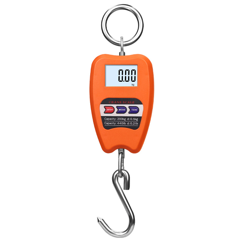 Cross-Border Export Digital Crane Scale 200kg Small Measurement Scale Digital Scale Satchel Scale Black Industrial Hook Scale