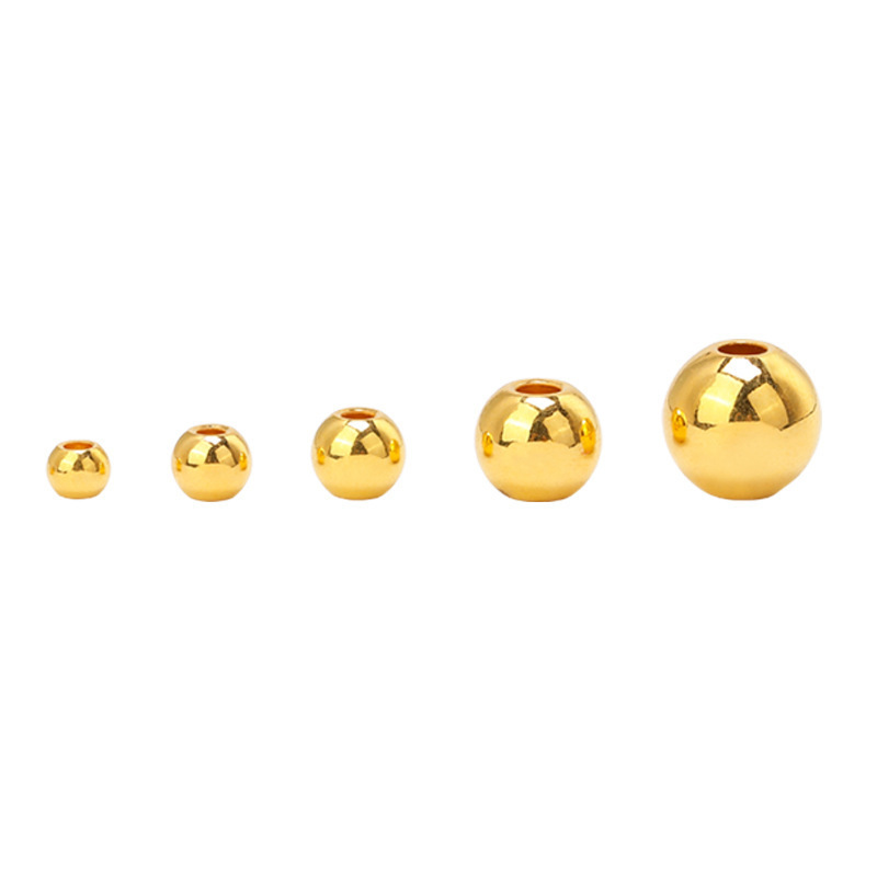 Pure Gold 999 Gold Beads Water Shell Gold Gold Beans Pure Gold Loose Beads Diy3D Hard Gold Pure Gold Accessories Live Broadcast Hot Style
