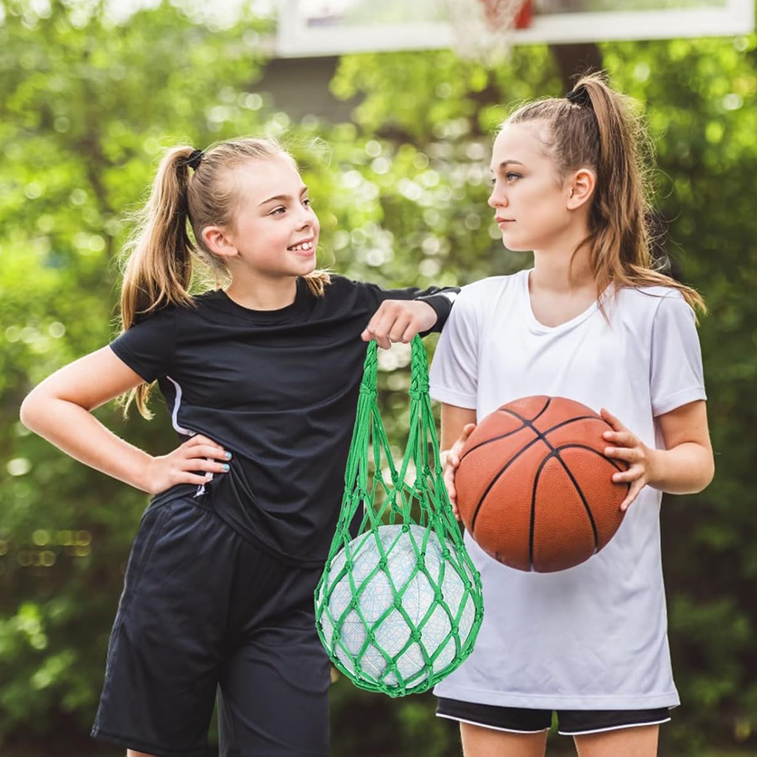 Basketball Net Bag Thick Woven Kidsren's Basketball Storage Bag Volleyball Football Basketball Storage Single Ball Training