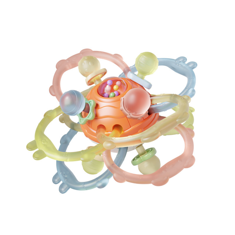 Manhattan Baby Hand Scratch Ball Baby Early Education Grasp Training Can Bite Gum Rattle March-June Soothing Toy