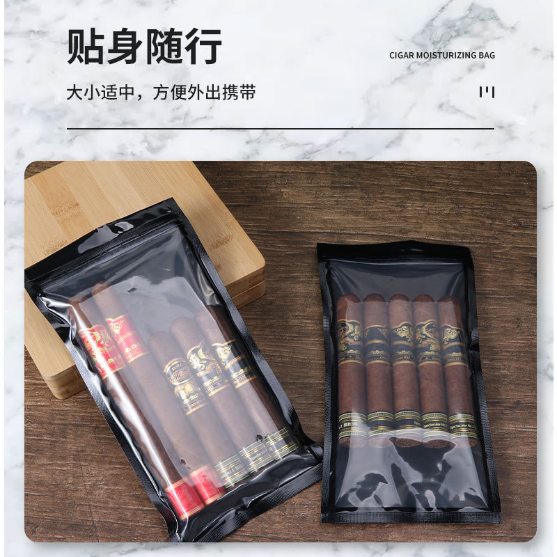 Cigar Moisturizing Bag 5-Pack Capacity Sealed Cigar Moisturizing Bag Outdoor Portable Cigar Accessories Cigar Bag