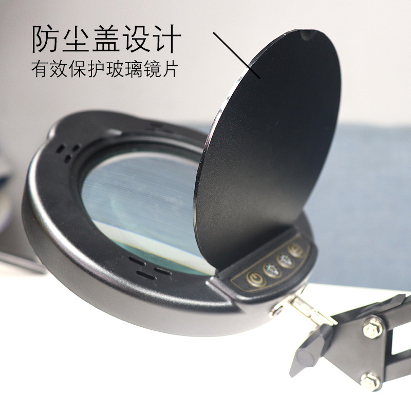 Repair Magnifying Glass Lamp, Makeup, Manicure and Eyelashes Work Foldableing Portable Eye Protection Reading and Learning Desk Lamp with Cover