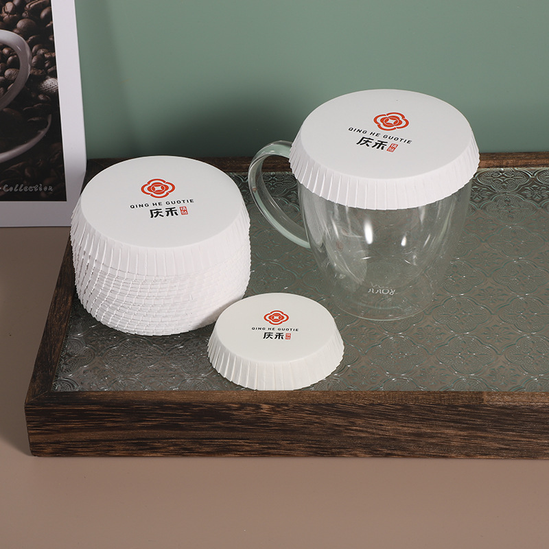 Hotel Restaurant Thickened Disposable Water Absorbent Paper Cup Cover Food Card Paper Cup Cover Copper Paper Cup Cover