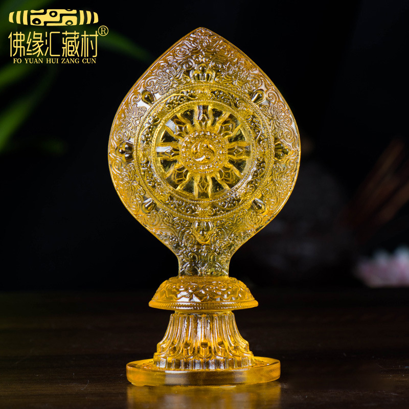 Будда Юань Хуэй Будда Передние Орнаменты Древняя Цветная Эмаль Жертвоприношение Семь Государственных Сокровищ Домашняя Мебель Золотое Колесо Домашняя Мебель