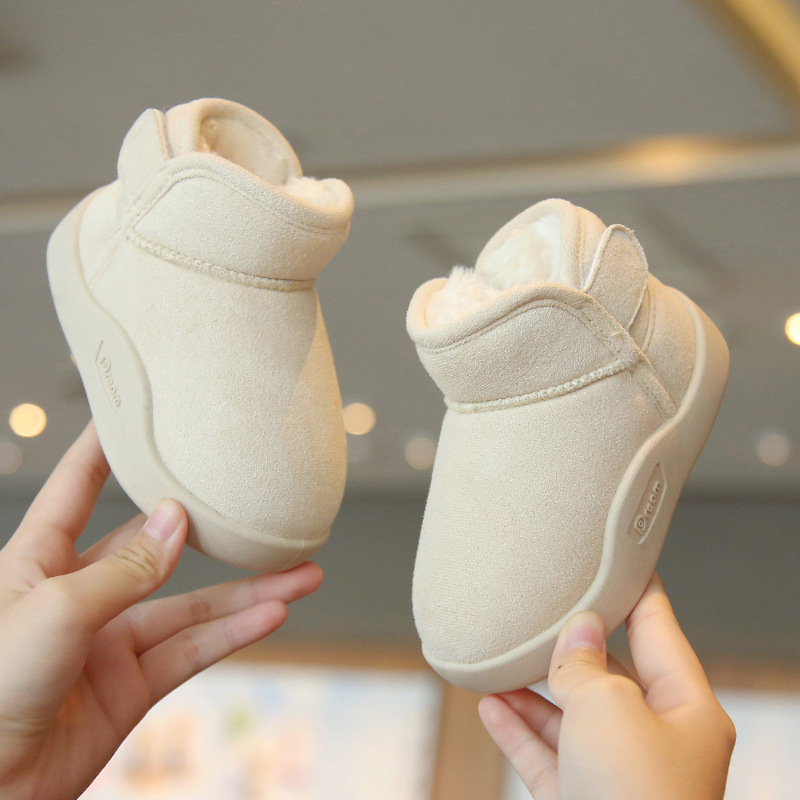 Winter New Baby Snow Boots Non-Slip Short Boots for Boys and Girls Kidsren's Fleece-Lined Kidsren's Toddler Cotton Shoes Soft Soles Thick