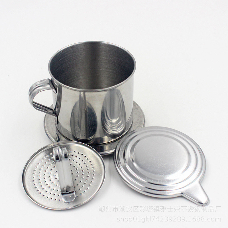 Stainless Steel Coffee Dripper Vietnamese Coffee Pot Drip Pot Hand-Brewed Coffee Filter Cross-Border Exclusive Coffee Pot