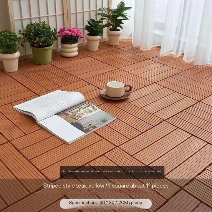 Indoor Plastic Interlocking Flooring Balcony Interlocking Plastic Wood Flooring Outdoor Courtyard Garden Flooring Waterproof and Non-Slip