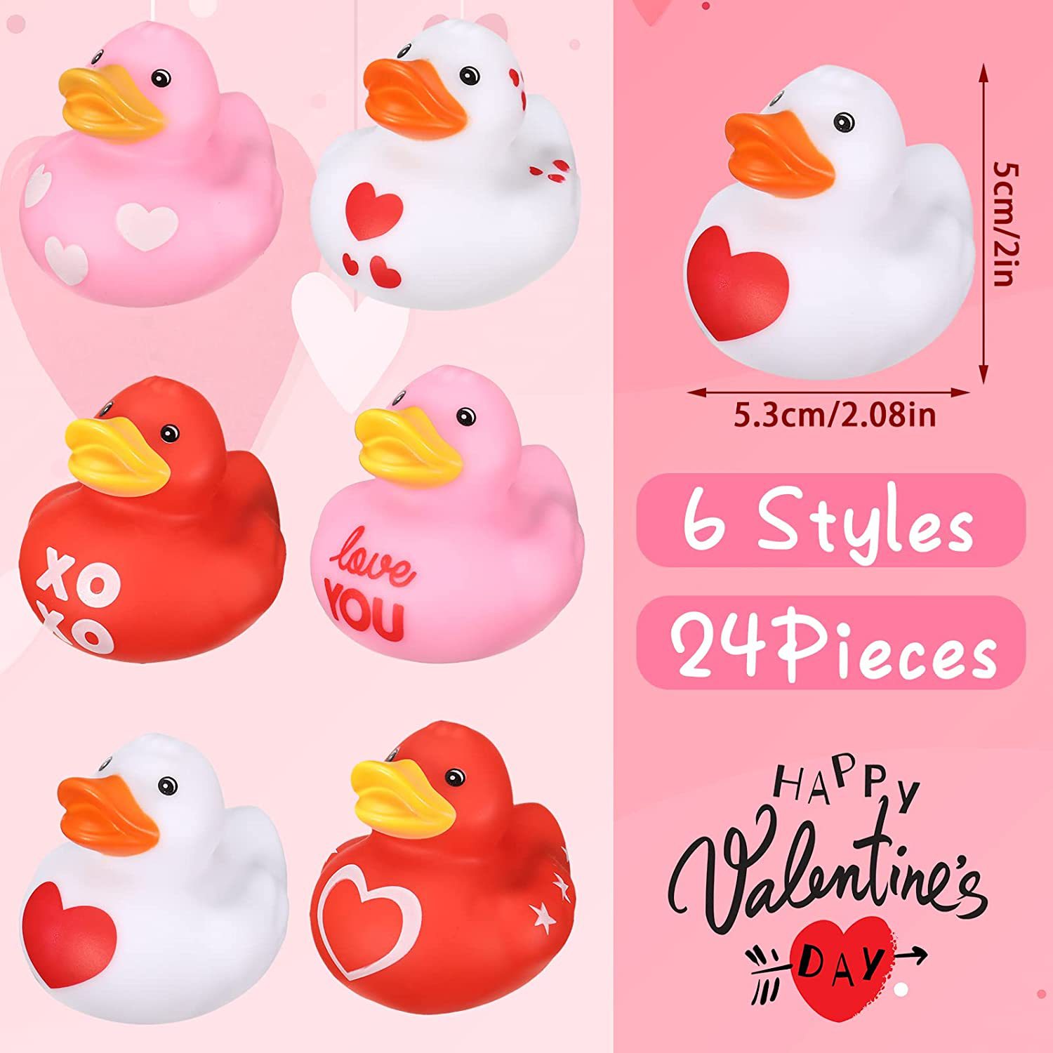 Cross-border New Vinyl Valentine's Day Duck pink Love Gift Duck Love LOVE Doll Duck Bath Toy