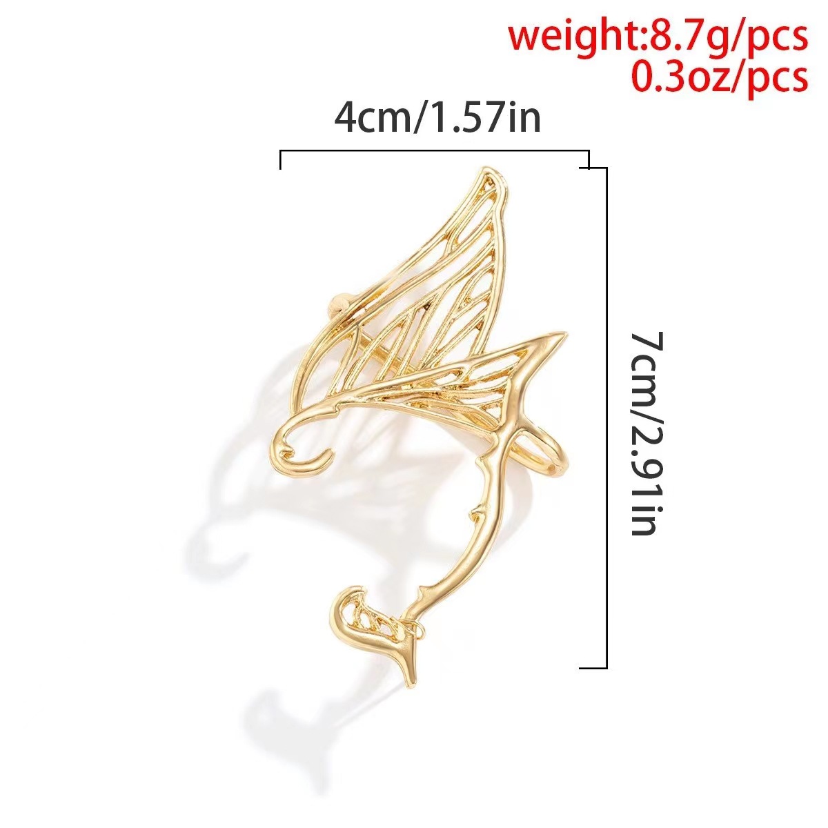 Cross-border European and American Style Butterfly Elf Earrings Personalized Trendy Design Metal Ear Hanging Sweet Cool Spice Girls New Vintage Earrings