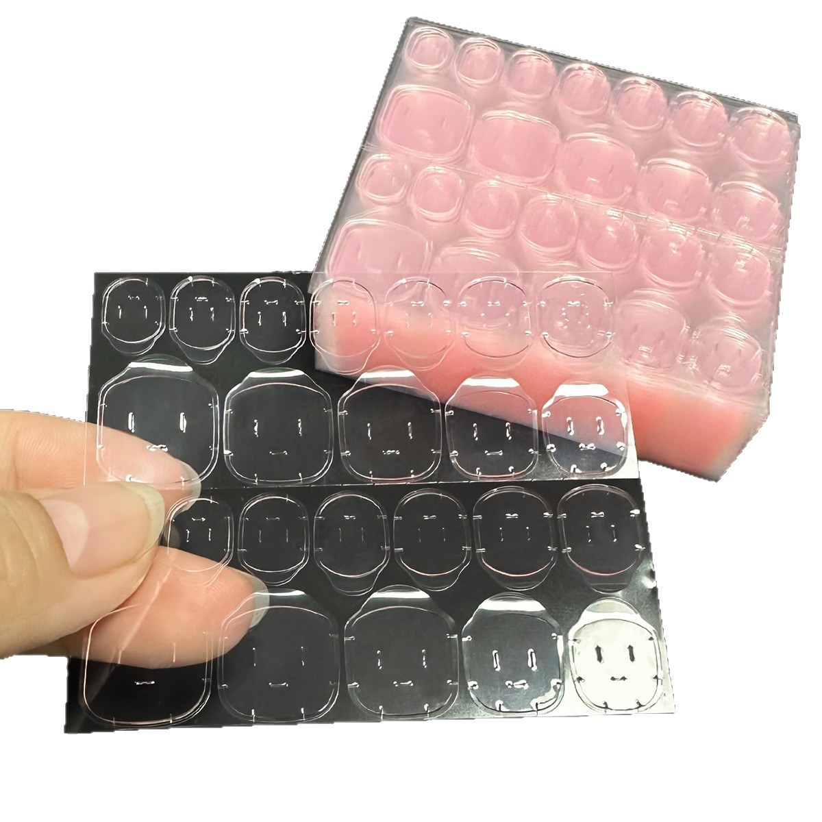 Manicure Jelly Glue Removable Waterproof Wearable Nails Transparent Traceless Strong Super Sticky Pink Double-Sided Nail Stickers Wholesale