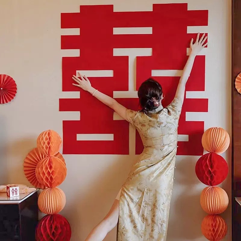 Oversized wedding stickers wedding bedroom door stickers wedding decoration wedding room layout suit wholesale