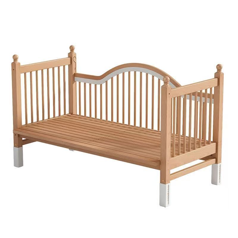 Beech Children's Splicing Bed Baby Splicing Bed Children's Bed Large Bed Lifting Guardrail Widened Bedside Baby Crib