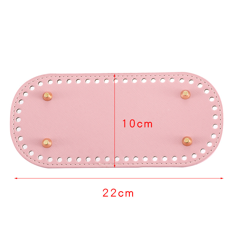 Wholesale diy hand woven bag 22*10cm 52 hole oval bottom accessories pu cross pattern