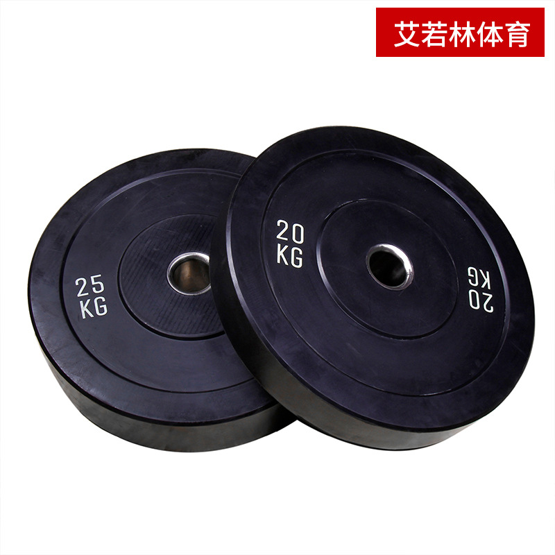 Wholesale Black Full Rubber Barbell Weightlifting Film Rubber-Coated Large Hole Competitive Film Austrian Pole Fitness Foot Weight Film Household