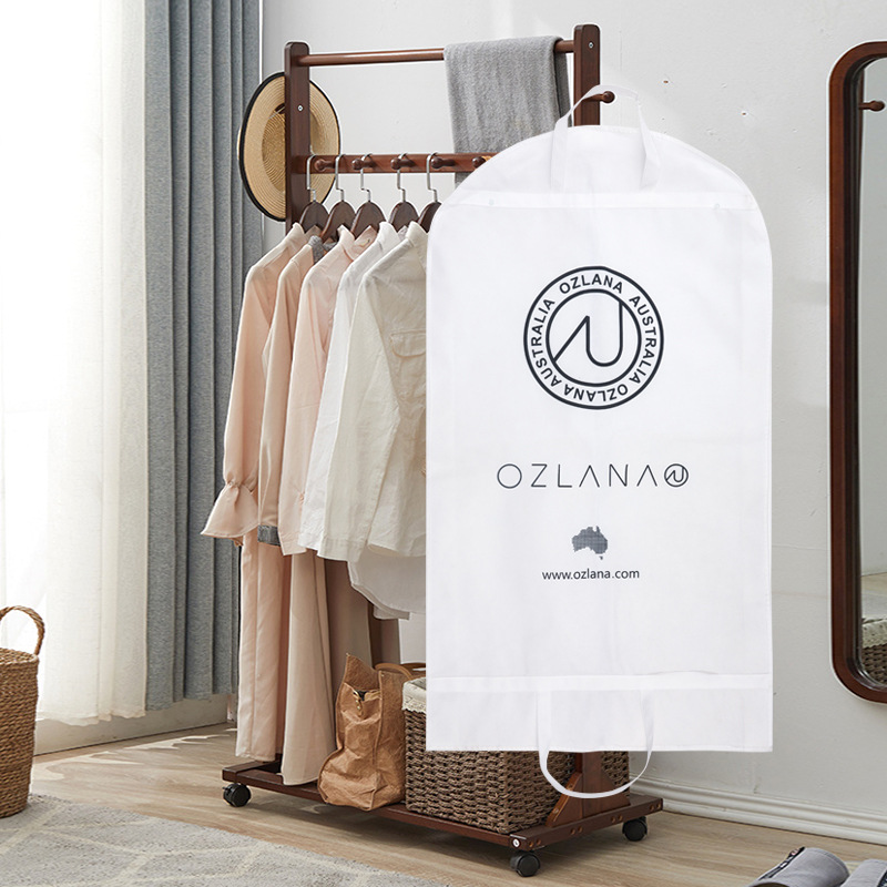 Сумка для одежды из нетканого материала с ручкой, чехол для платья, высококачественный чехол для костюма с печатью логотипа