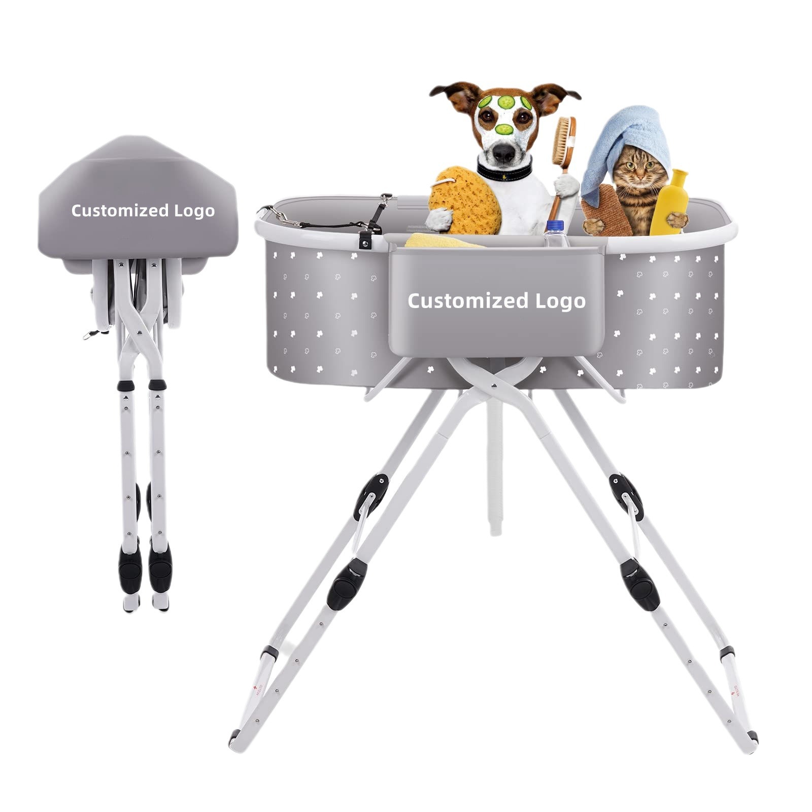 Cross-Border Pet Bathtub, Adjustable Height, Adjustable Folding Dog Bathtub, Pool Bath Rack