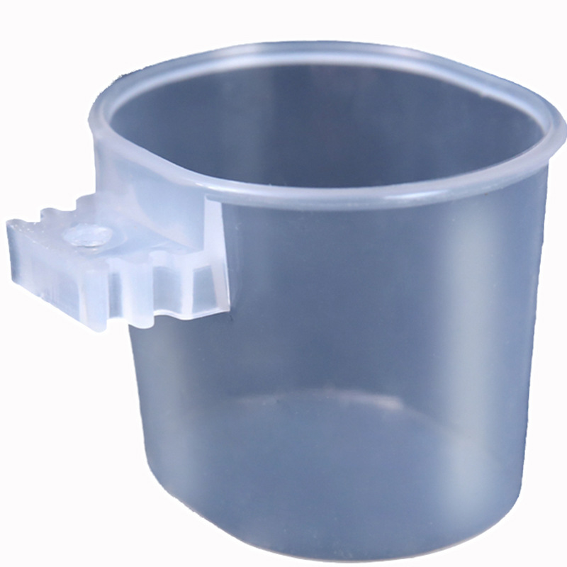 Transparent Bird Food Bowl, Flat Material Cup, Jade Bird Embroidery Eye Canary Food Jar, Birdcage Bird Feeder Tank, Bird Supplies with High Transparency