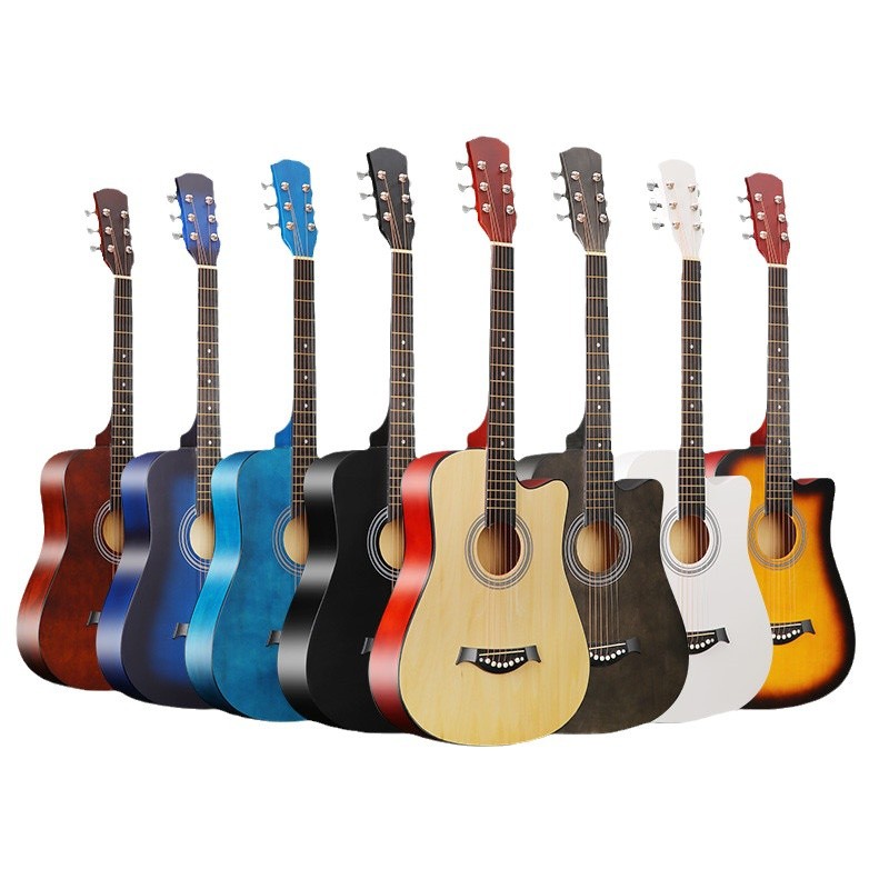 Guitar Wholesale 38inch Guitar Spot 41inch Acoustic Guitar Beginners Practice Piano Cross-Border Supply Factory Direct Delivery