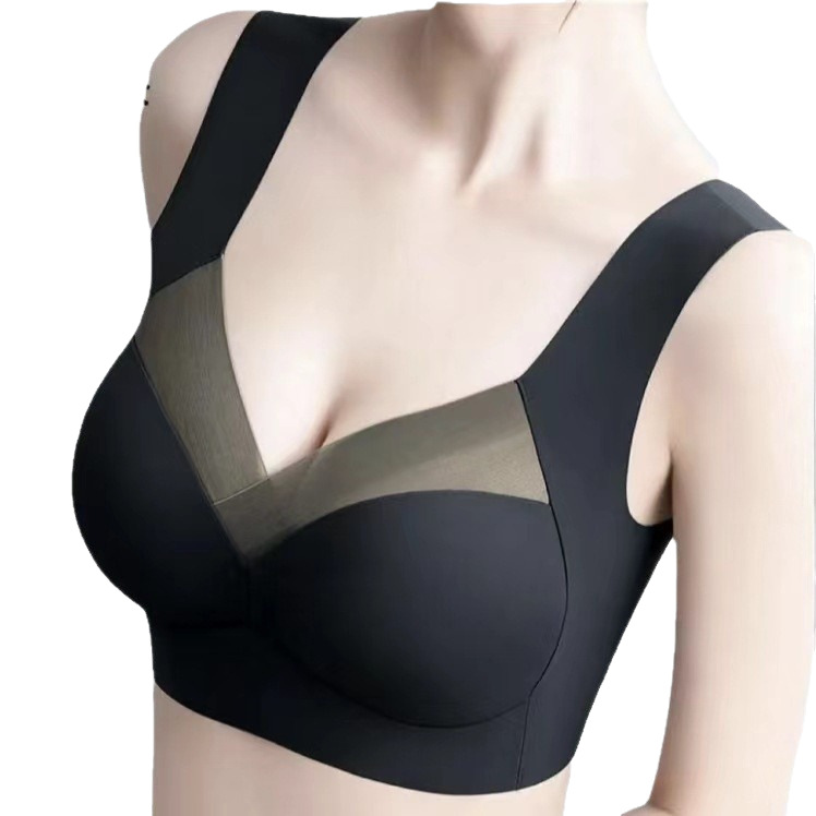Ice Silk Seamless, Thin and Beautiful Back Women's Underwear Small Breast Gathering No Wire Bra Big Breast Revealing Small Sports Tube Top