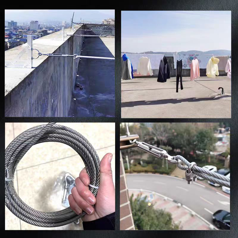 Thickened Dog Leash Pet Galvanized Rotating Clothesline Outdoor Anti-Rust Extended Traction Rope Large Dog Wire Rope