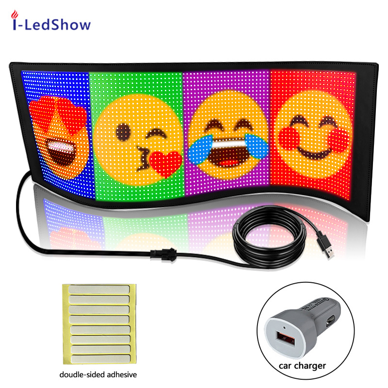 Led Flexible Soft Screen Shop Billboard Ultra-Thin Waterproof Modification-Free Car English Walking Word Led Full Color Soft Screen