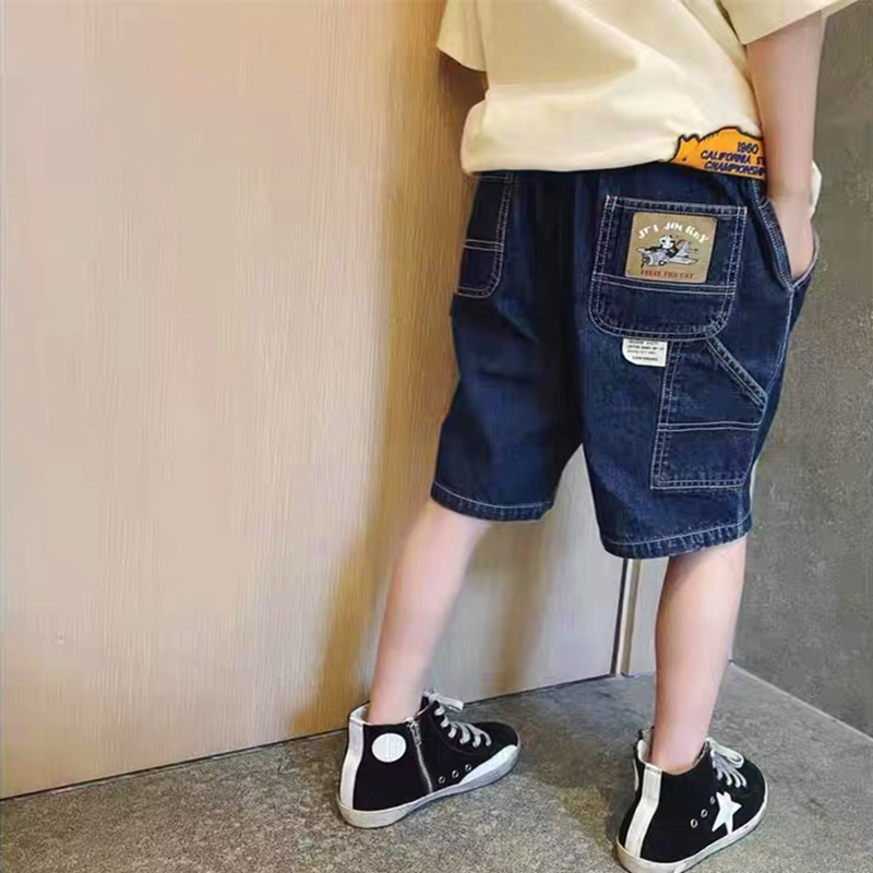 Boys' Shorts Summer Thin Big Children's Summer Wear Boys' Mid-length Pants Workwear Fashionable Korean-style Five-point Children's Jeans