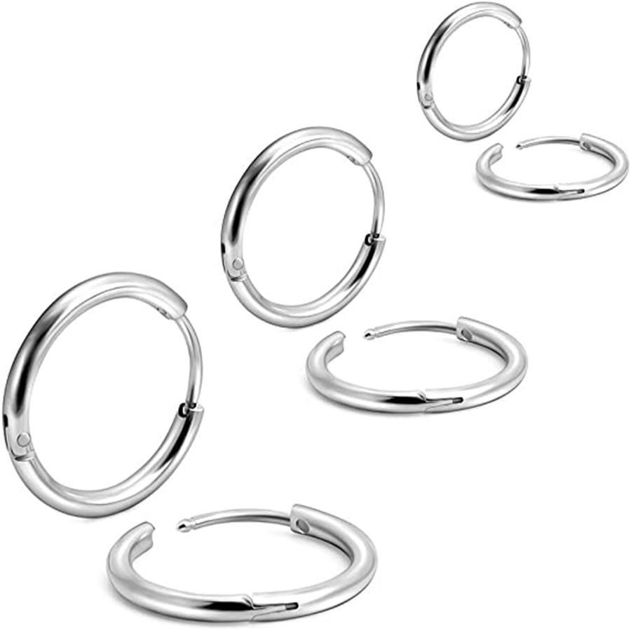 Wholesale in Stock 1.6/2.0/2.5 Simple Coil Earrings for Men and Women, Stainless Steel Plain Hoop Earrings, Regular