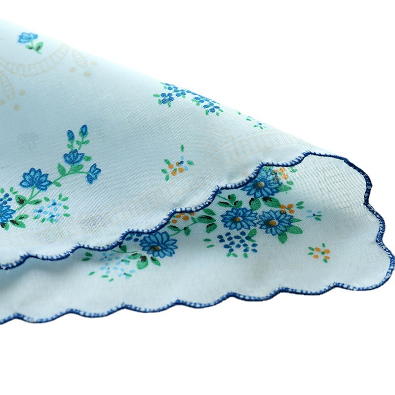 Women's cotton handkerchief classic floral nostalgic old-fashioned absorbent sweat-wiping small square towel cotton hand towel long-staple cotton handkerchief