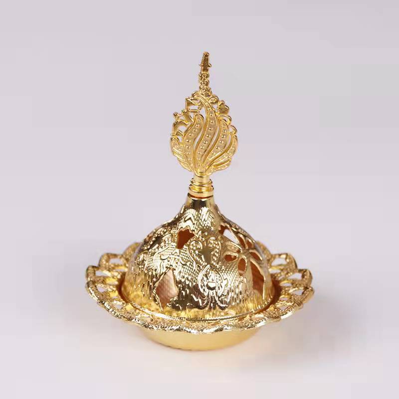 [Source Manufacturer] Cross-border Golden Hollow Middle East Arab Censer Metal Censer Tower Censer Sandalwood Censer