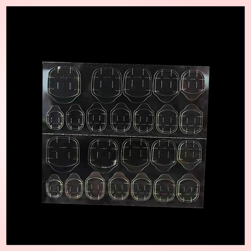 24 Pieces of Jelly Glue Wearable Nail Art Double-Sided Tape Waterproof Back Sticker Transparent Nail Tips Glue Nail Art Supplies Wholesale