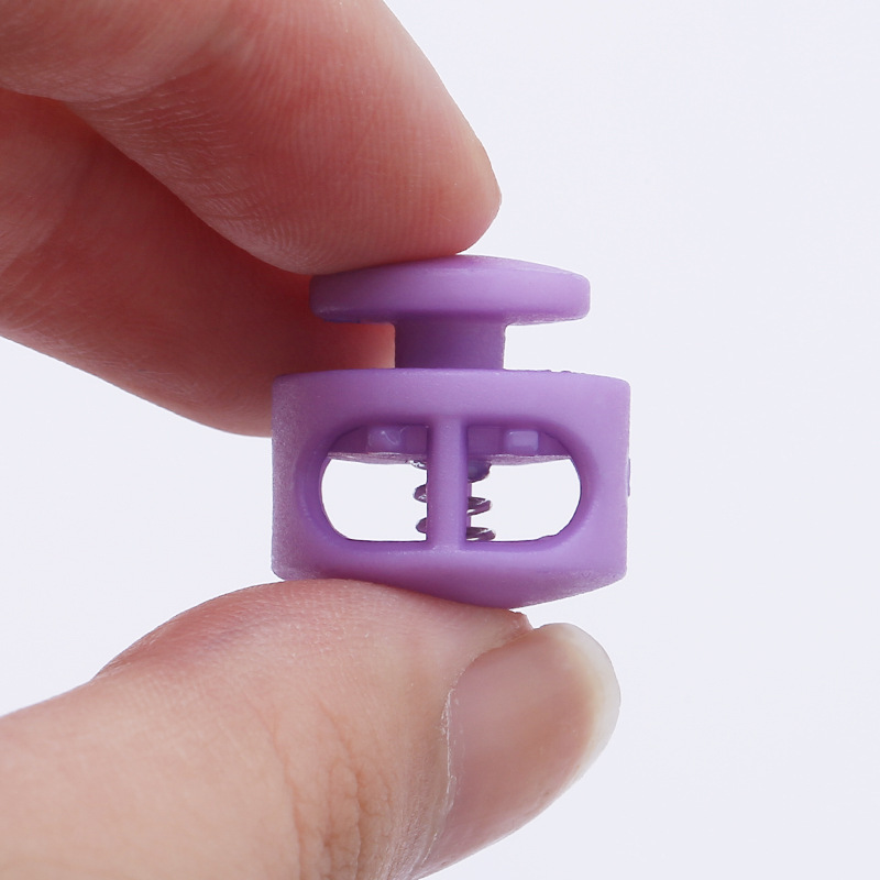 Color Double Hole Spring Buckle Elastic Anti-slip Buckle Jacket Elastic Nylon Bag Buckle Shoes Shoelace Adjustment Buckle Adjustment