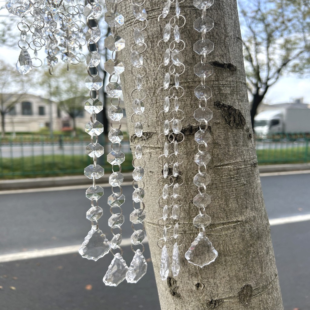Cross-border Transparent 14mm Octagonal Bead Curtain Wedding Bead Curtain Pendant Road Acrylic Crystal Bead Chain Wedding Arrangement