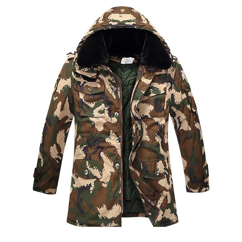 Winter camouflage coat outdoor labor protection cotton-padded coat double-layer cold-proof waterproof army cotton-padded coat thickened camouflage cotton-padded coat workwear
