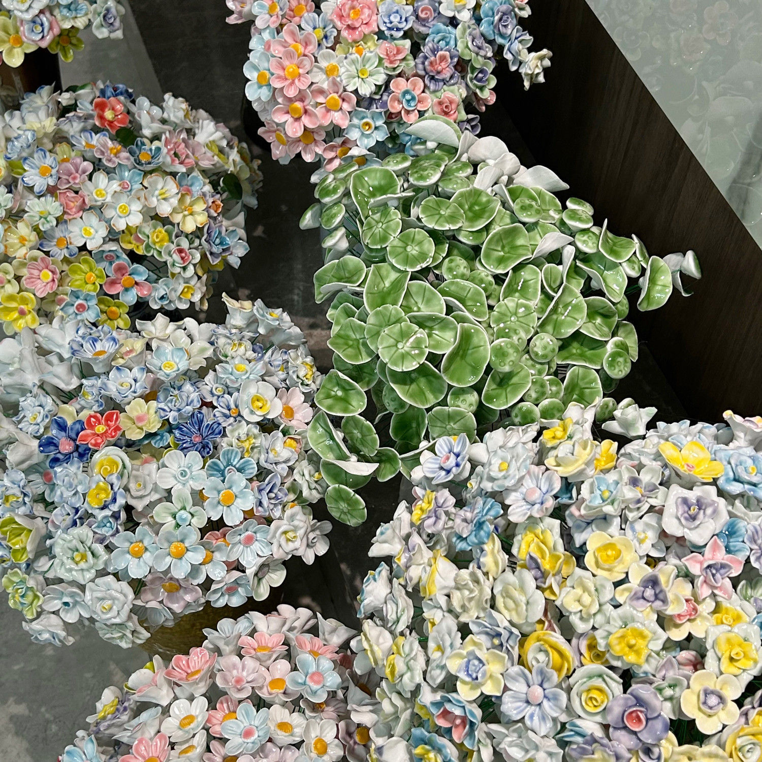 Цзиндэчжэнь керамическое цветок ручное лепка керамический вечный цветок домашнее украшение керамические изделия роза пион искусственный цветок