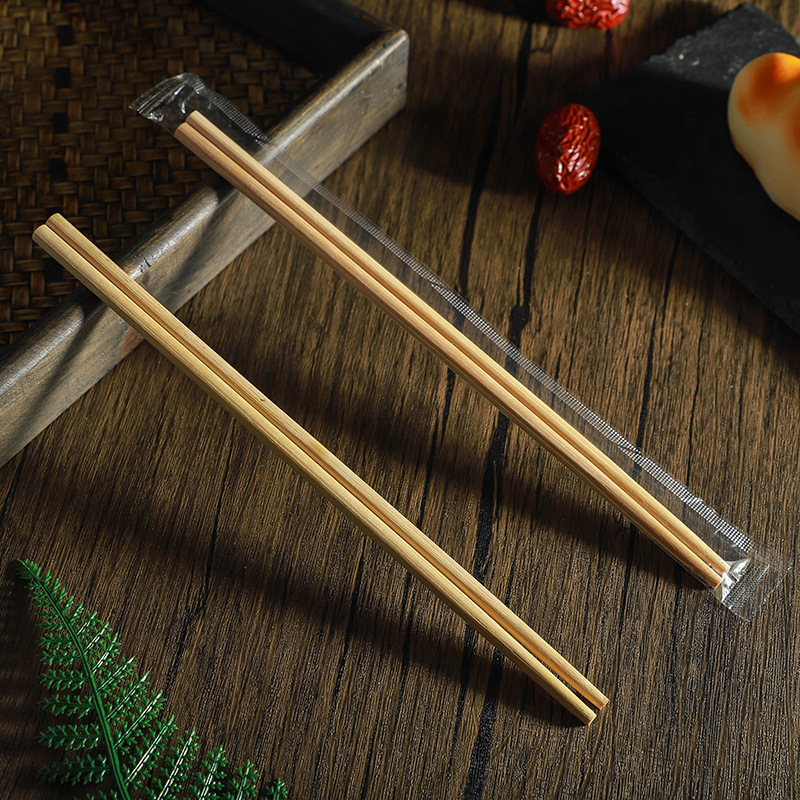 Carbonized disposable take-out packaging bamboo chopsticks barbecue catering fast food restaurant white chopsticks opp independent packaging