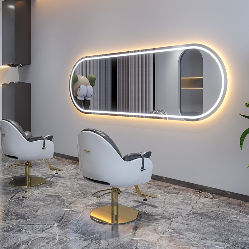 Barber shop mirror chase mirror hair cutting perm and dyeing mirror special mirror table hair salon makeup mirror hanging mirror Beauty Mirror