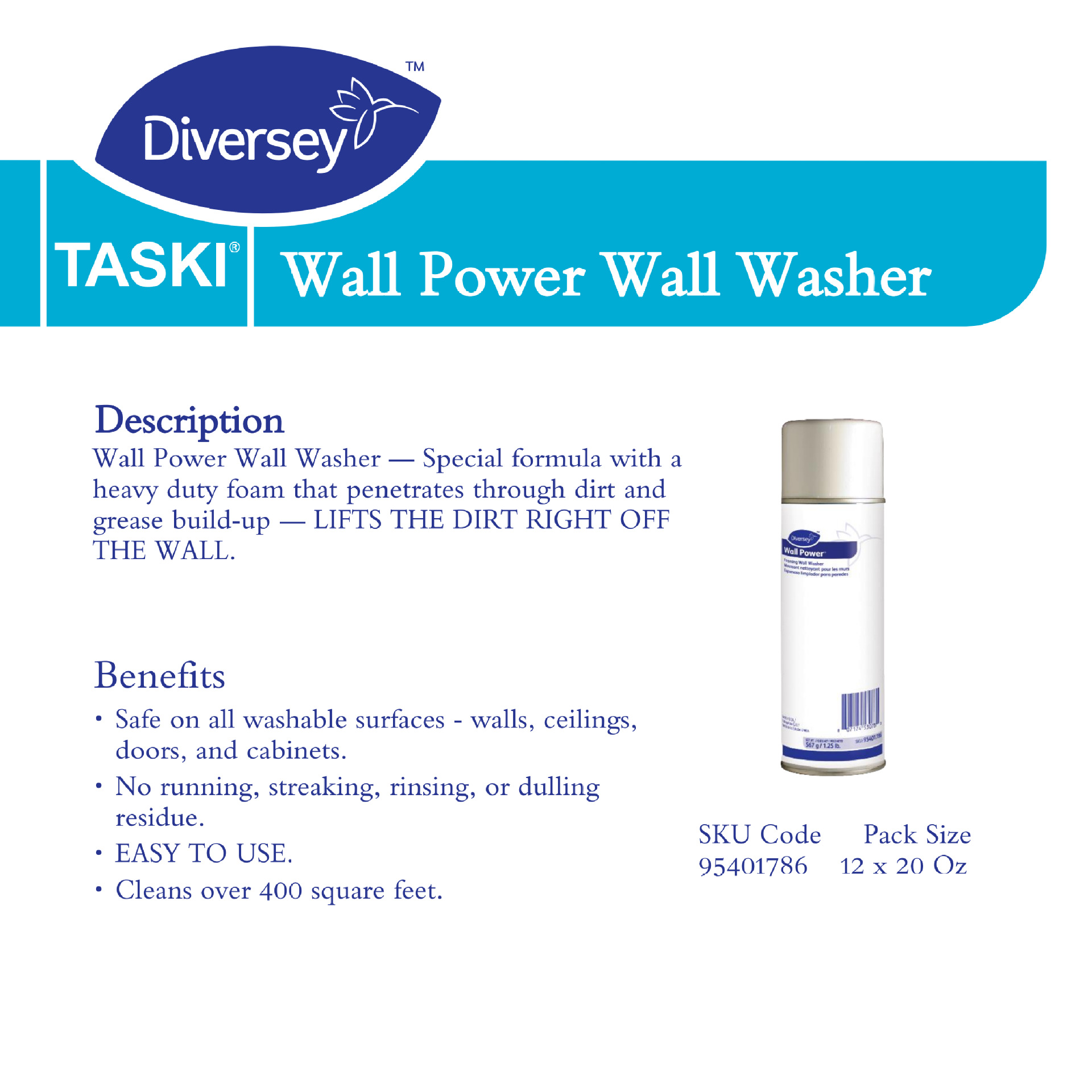 Diversey Taihua Shi 95401786 Wall Cleaner
