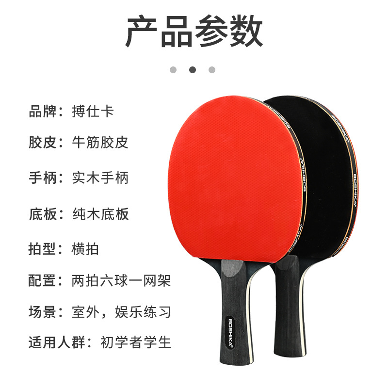 Bestcard table tennis suit training entertainment two beats six balls with net frame beginner fitness horizontal racket wholesale generation