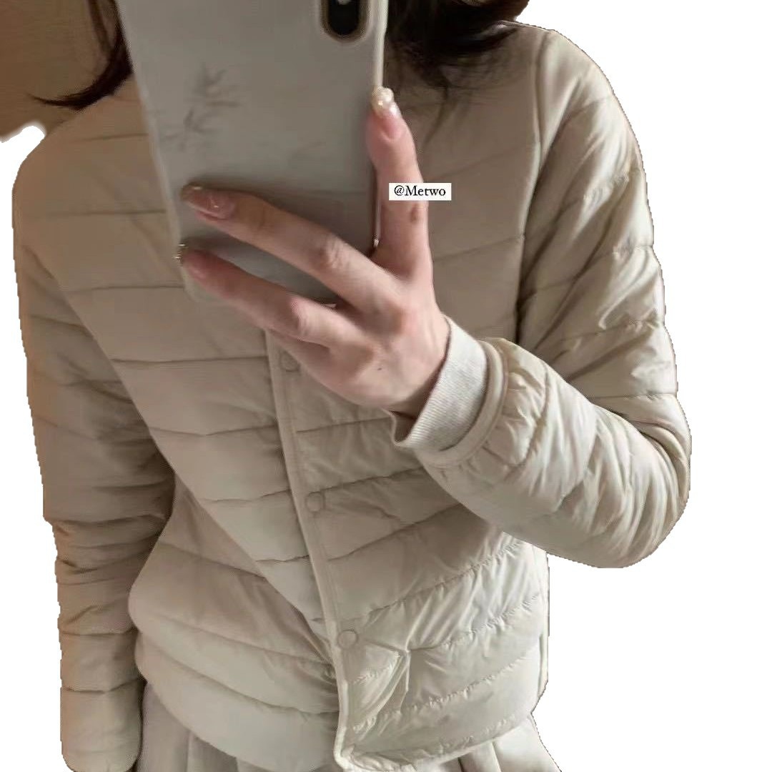 Metwo down Cotton Liner Autumn and Winter Artifact Layered Inner Wear Comfortable Warm Windproof down Cotton Top for Women