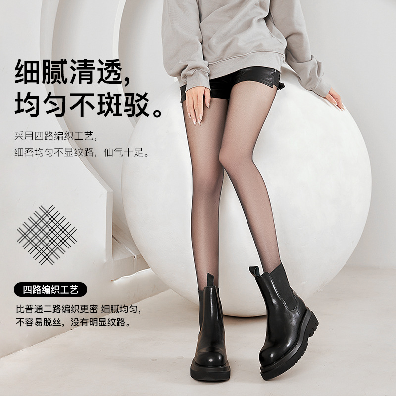 Bones Black Silk Stockings Black Pantyhose Spring and Autumn Thin No-drop Sexy Ultra-thin Silk Stockings Women's Anti-hook Durable