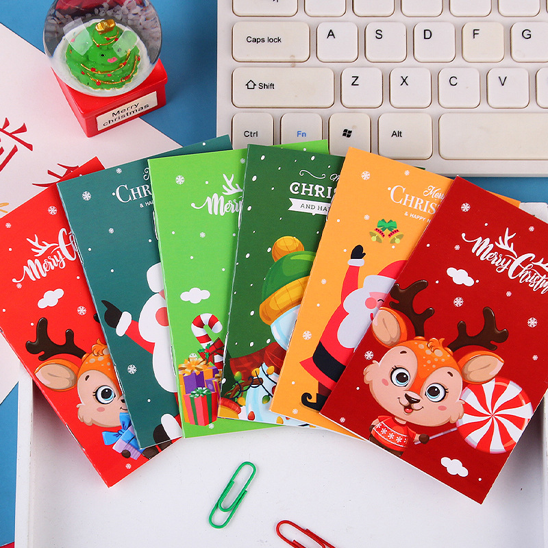 Cartoon Christmas Notebook Portable Pocket Notepad Student Children's Holiday Gift Christmas Gift Wholesale