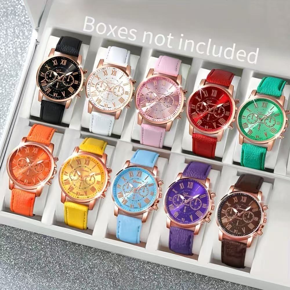 Foreign Trade Fashion Watch Belt Women's Watch Women's Multi-Color Belt Style Rose Gold Quartz Watch Cross-Border Wholesale Watch