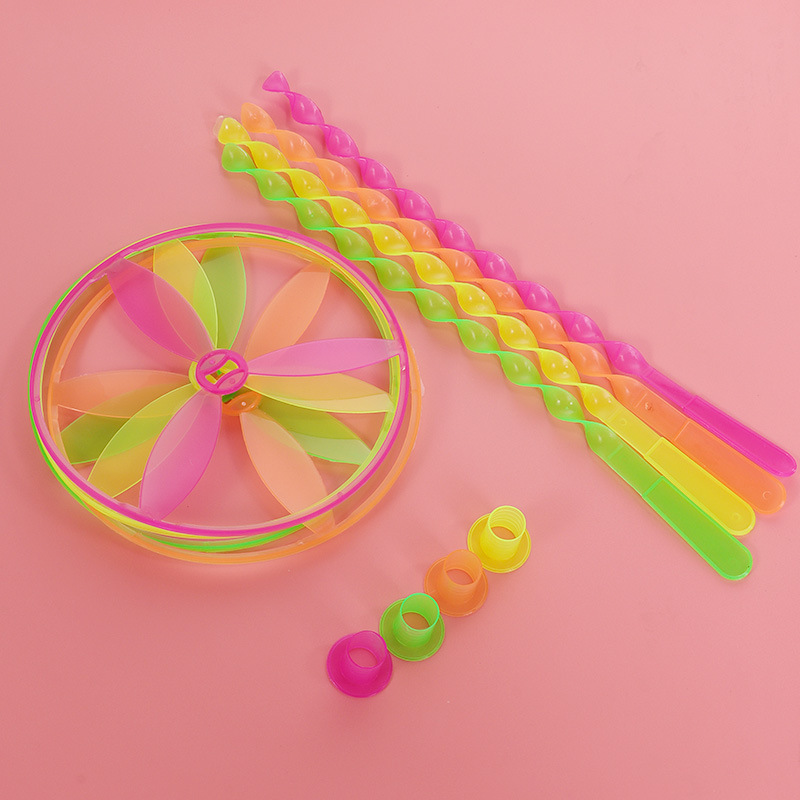 Bamboo Dragonfly Nostalgic Large Flying Fairy Children's Toy Outdoor Flying Vehicle Hand Push Frisbee Pull UFO Hand Rubbing