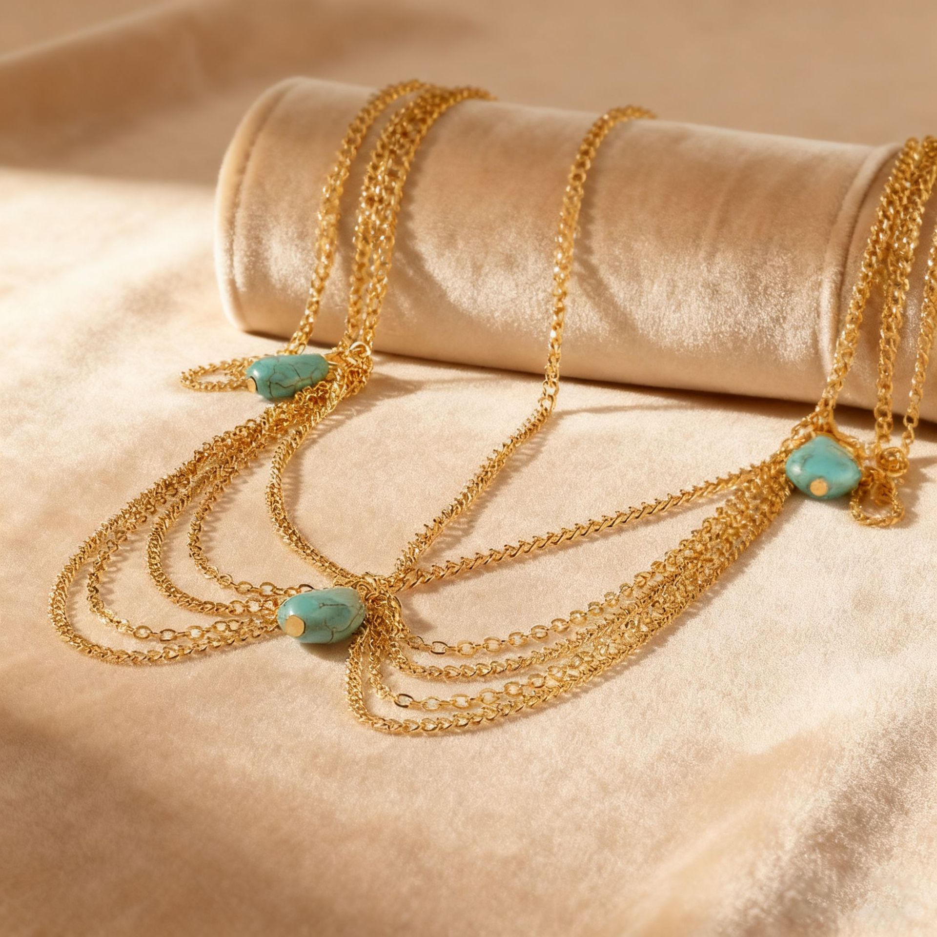 European and American Cross-Border Retro Fashion Turquoise Water Drop Hairband Hair Accessories Export Headwear Exotic Style Tassel Hair Chain