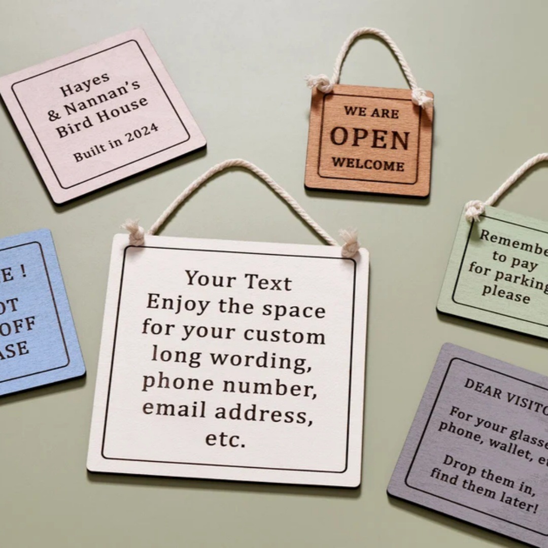 Персонализированный деревянный знак на шнурке, многоцветный, креативный, декоративный, для свадьбы и праздника, индивидуальная настройка