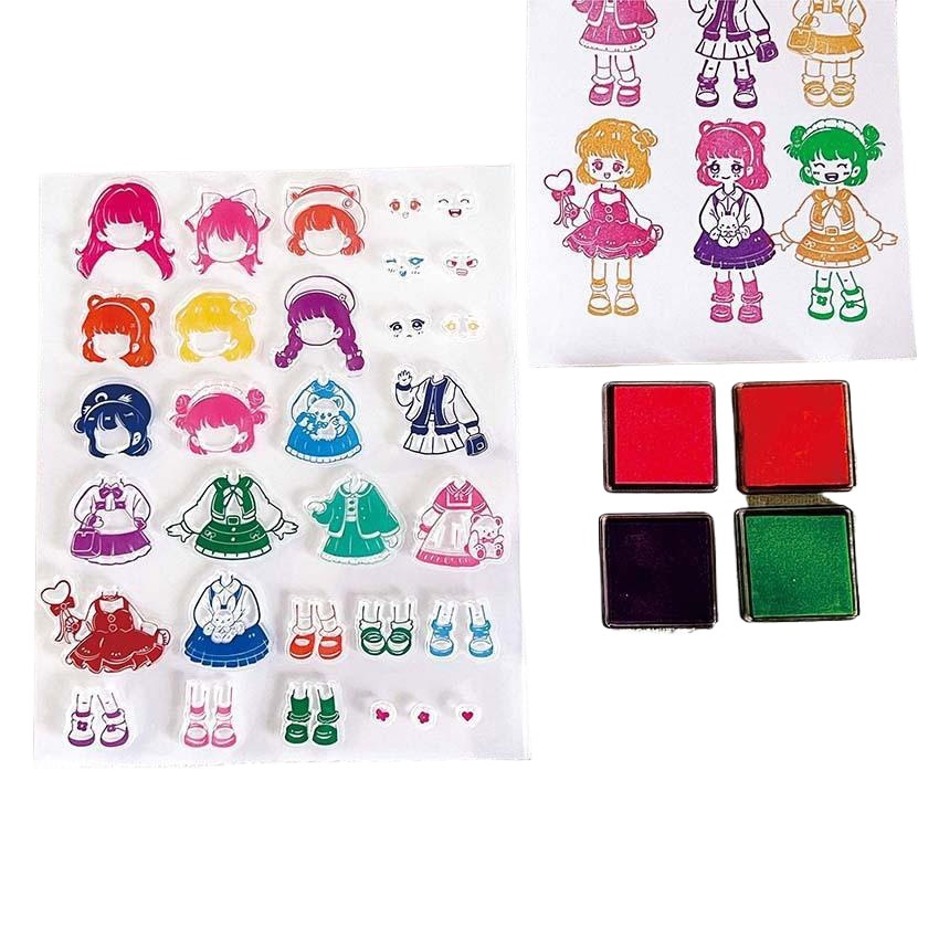Xiaowenjia Wears Seals, Kidsren's Dress-Up Toys, Girls' Princess Handbook Sticker Tools, See Details for Others