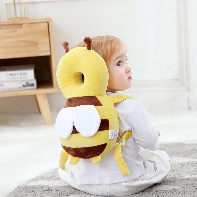 Baby Toddler Head Protection Pillow, Baby Learning to Walk Anti-Fall Pillow, Breathable Head Protection Pad, Little Bee Head Protection Anti-Fall Pillow
