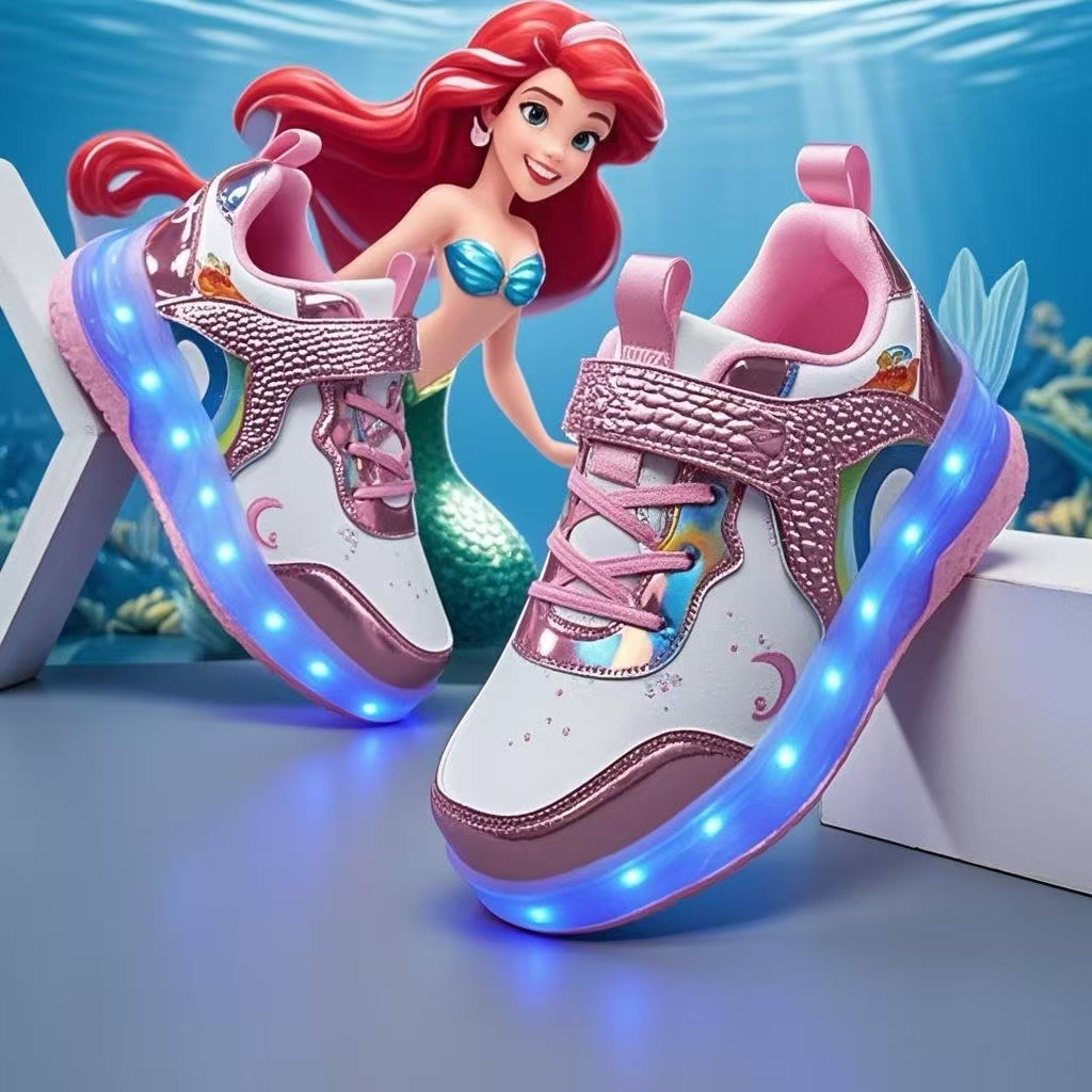 Детские роликовые коньки Heelys для девочек Русалка Принцесса с LED подсветкой