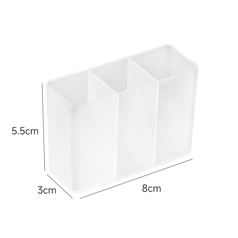 Lipstick Mirror Cabinet Storage Box Without Punching Three-Compartment Small Items Organizer Eyebrow Clip Scissors Brush Wall-Mounted Compartment Box