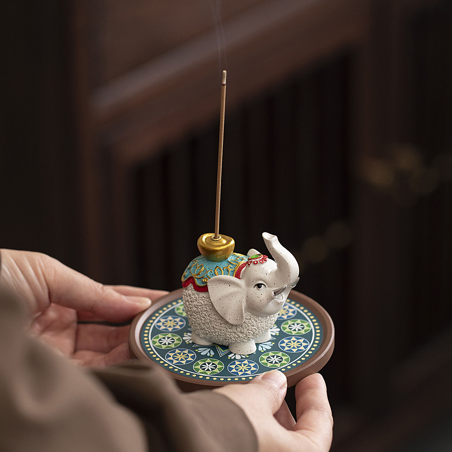 Декоративный подставка для благовоний в виде слона для дома, чайного стола, церемонии чая, ароматерапии